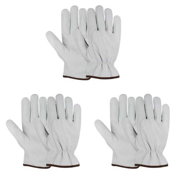 PAKNADA Goatskin Leather Gloves 3Pairs Durable Safety for Outdoor, Industrial - Picture 1 of 7